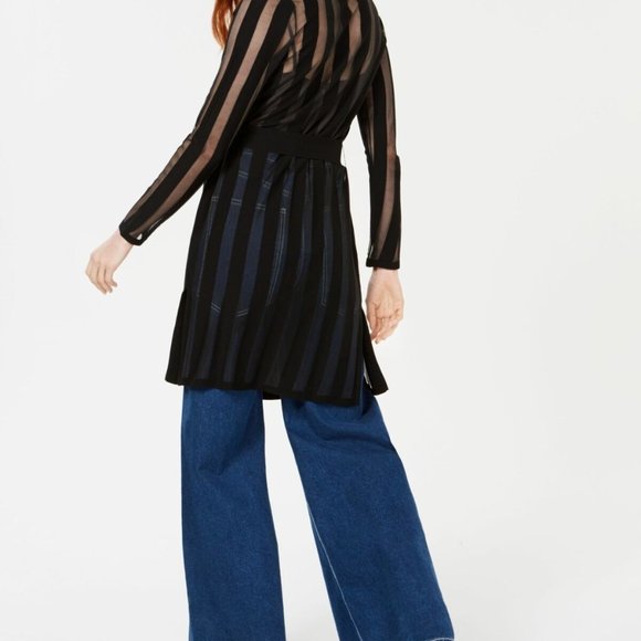 BAR III  Womens New Black Belted Open Cardigan - Picture 2 of 3